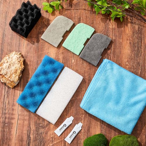 Threlaco 52 Pcs Replacement Filter Media Kit Compatible with Fluval 306/307 Aquarium Filters, Include Three Bio Sponge, Ammonia/Phosphate/Nitrite Remover, Towel and Grease - style: 306/307