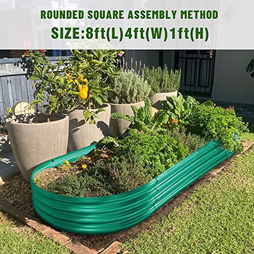 Land Guard 8×4×1 ft Green Raised Garden Bed, Garden Raised Bed, Above Ground Flower Bed for Vegetables, Flowers, Herbs(Green)… - color: 3-green, size: 8×4×1ft(1pcs)