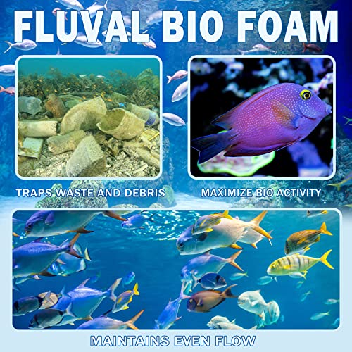 Podoy Fx4 Foam Filter Pads Replacement Compatible with Fluval FX5 / FX6 Canister Filter, Aquarium Bio Sponge Foam Filter Pads (12 Packs) - size: 12 Packs