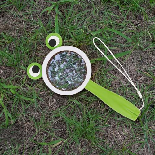 10X Kids Magnifying Glass Handheld Magnifier for Child (Frog Style 1pcs) | Frog shape magnifier student exploring nature, scientific experiment Observing insect animal plant leaves explore reading - color: Frog Style 1pcs