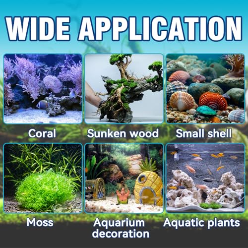 Aquarium Glue, Clear Reef Adhesive for Plants and Rocks, Moss, Coral, Stone, Wood, Plant, Suitable for Freshwater and Saltwater Aquascape, 5g*2pcs