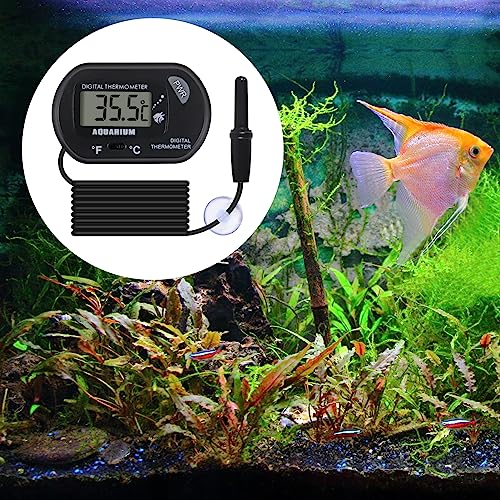 6 PackLCD Digital Aquarium Thermometer Fish Tank Water Terrarium Temperature with Suction Cup for Fish Tank Water Terrarium