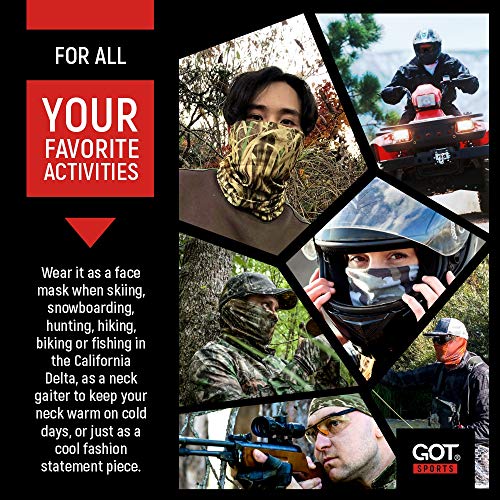 Fishing Face Mask Neck Gaiter - UV Sun Protection Cover for Men Women | Moisture-Wicking, Quick-Drying, Lightweight, Camo Design, Multi-Style Headwear, SPF Sun Shield - color: Navy Tiger Stripe