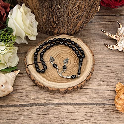 Islamic Gift Set For Men | Quran, Figurine, Tasbih, Prayer Rug and Pen in Customizable Wooden Box | Muslim Birthday Wedding Graduation Gift | Eid Ramadan Gift, Black