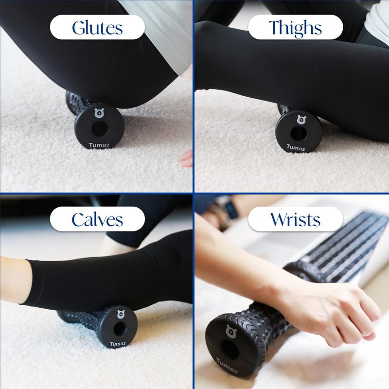 Tumaz Foot Roller for Deep Tissue Massage & Reflexology | Ergonomic Roller | Deep Tissue Massage | Reflexology | Portable Design | Ideal for Foot Recovery - color: Diamond(black)