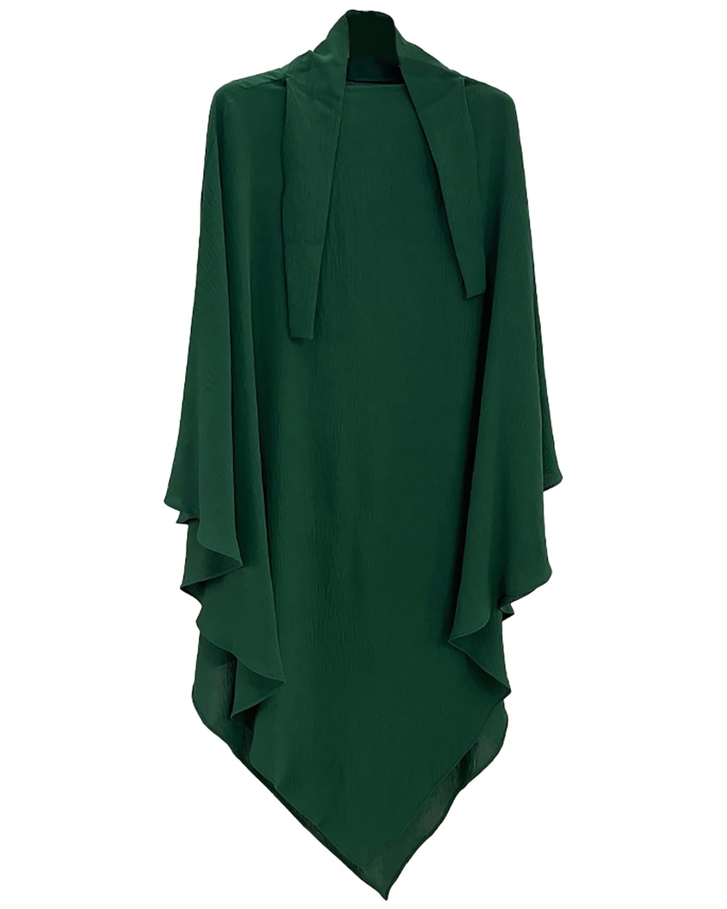 Muslim Prayer Abaya Islamic Women's Khimar Pure Color Hijab Dress Long Sleeve Dubai Kaftan - color: Black