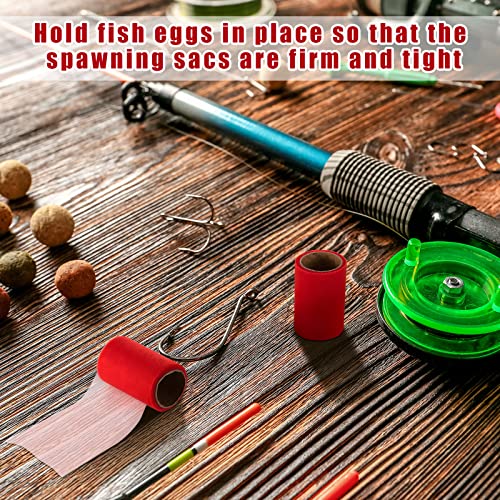 Woanger 2 Rolls Fishing Soft Spawn Net | Spawn Sac Sack Netting, Catfish Fishing Bait Mesh Holder, for Roe Bags Accessories - color: Red