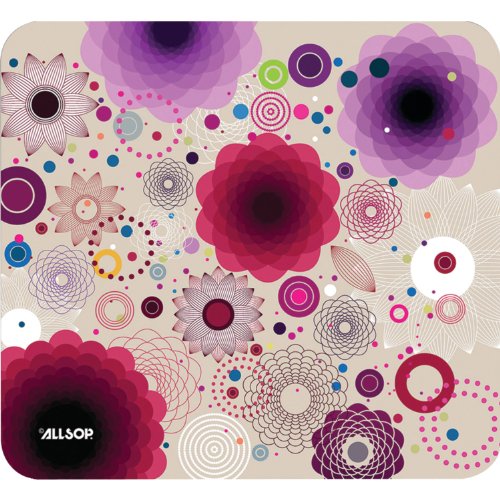 Allsop Mouse Pad, Retro Floral (30594),Black,9"*7" - style: Retro Floral