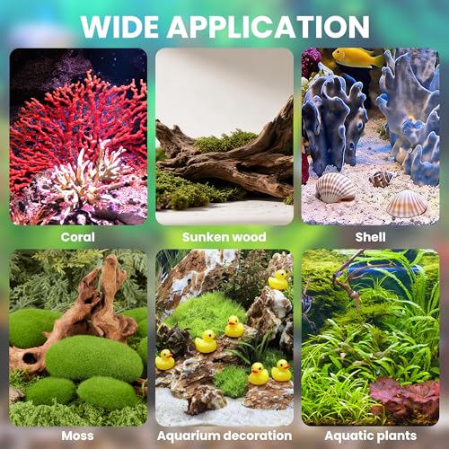 Aquarium Glue Kit – Underwater Gel & Skeleton Gel, Safe for Fish & Plants, Includes Tweezer, Precision Nozzles & Spray Tips, Perfect for Aquascaping & Hardscape