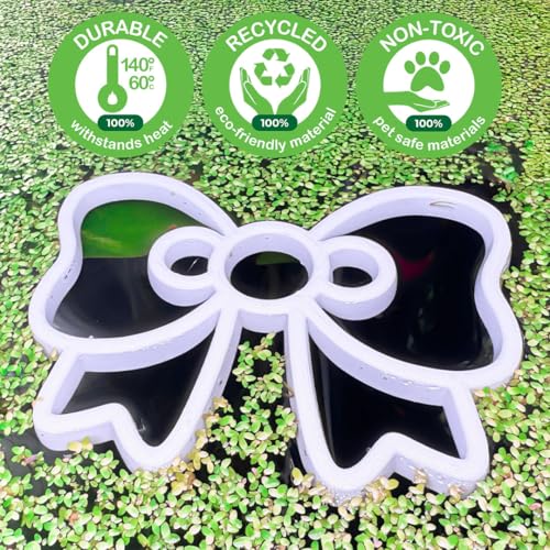 Fish Feeding Portals for Betta & Aquariums | Floating Food Rings & Breathing Windows (Bow Shape) (White) - color: White