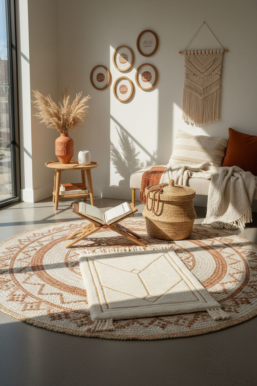 How to Create a Serene Muslim Prayer Corner in a Bohemian Home