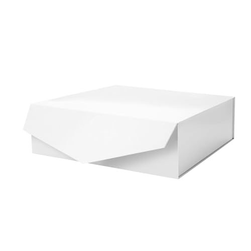 PACKHOME Large White Gift Box 13.5x9x4.1in with Magnetic Lid - color: 13.5x9x4.1 Inch-White-Pack of 1
