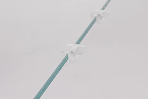 Low-Profile Clear Acrylic Aquarium Cover Clips for 4mm Glass Lid (3.5mm Gap per Side) - 12pcs, Minimalist, Fits Rimless Tanks of All Thicknesses - size: 4mm with 3.5mm Gap (12 pcs)