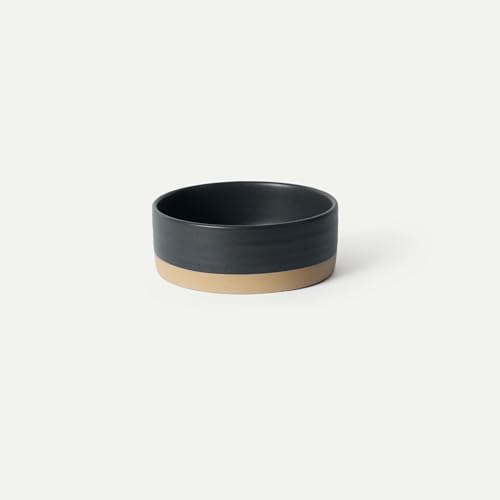 Mora Ceramic Pet Bowl Size Medium - Food/Water Dish for Large Puppies, Cats, Retrievers, Medium Sized Dogs, ect. 28oz or 4 Cups - Basic Bowls for Your Dog or Cat, Mix and Match for a Set - Liquorice - color: Liquorice, size: Medium