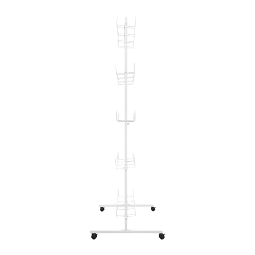 TFCFL Boxing Gloves Drying Rack, Boxing Glove Storage Stand with Universal Wheels,5-Tier Metal Boxing Gloves to Dry Out,Holds 20 Pair of Gloves - color: White