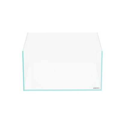 Rimless Shallow Aquarium Tank, 6 Gallon Low Iron Ultra-Clear Glass Square Fish Tank, Professional Desktop Paludarium for Turtles, Plants, and Aquascaping 17.7" L × 17.7" W × 11" H.