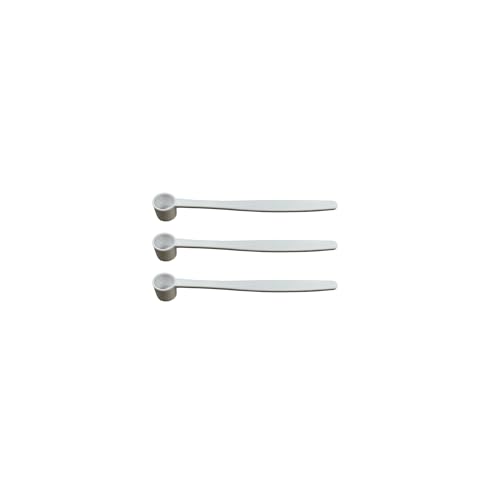 2 mL Plastic Measuring Scoop with LONG Handle for Powders, Granules, Seeds — Food-grade PP plastic, BPA free — Pack of 3
