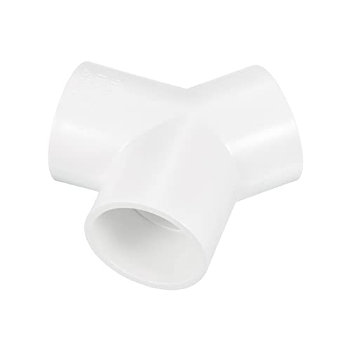 PATIKIL 50mm PVC Pipe Fittings, 1 Pack 3 Way Y Shape Water Tubing Joint Connectors Adapters Union for Garden Irrigation Home Aquarium - size: 50mm
