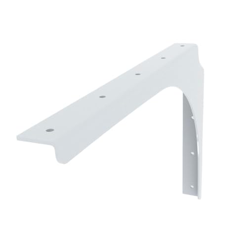 Iron Supports Universal Heavy-Duty Commercial Bracket - Industrial Support Brackets - Steel Mounting Bracket for Shelves, Vanities, Buffets, Desks (White - 21" Deep x 15" High, Right Hand) - color: White (Right Hand), size: 21" Deep x 15" High