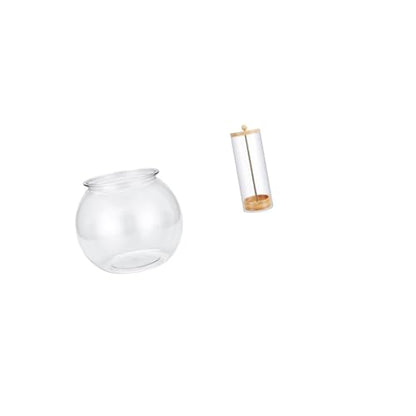Baoblaze Transparent Small Fish Tank Straw Organizer Vase for Office Table Home Decor Plants and Reusable Counter Makeup Brush Holder