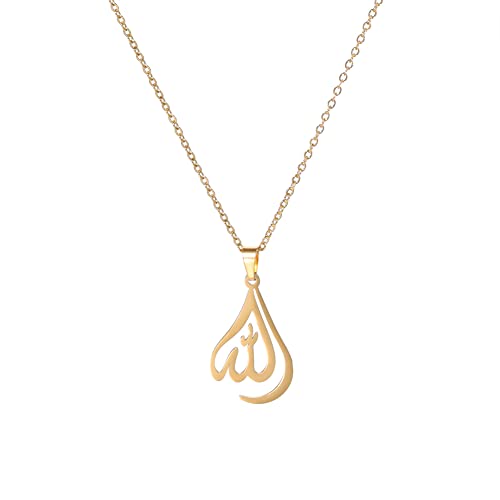 VASSAGO Allah Necklace for Women Stainless Steel Islamic Muslim Pendant Islam Eid Gift Religious Charm Jewelry - color: gold allah necklace