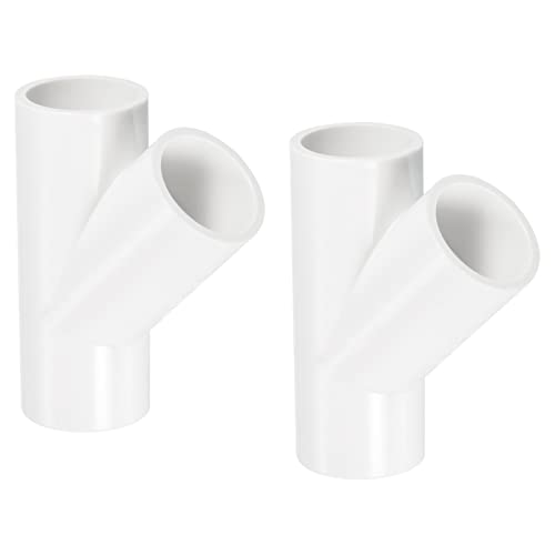 PATIKIL 20mm PVC Pipe Fittings, 2 Pack 3 Way 45 Degree Angle Water Tubing Joint Connectors Adapters for Garden Irrigation Home Aquarium - size: 20mm