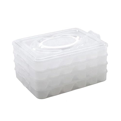 Zerodeko Food Storage Container Dumpling Organizer Stackable Portable Freezer Storage Containers Food Storage Box for Kitchen and Fridge (Transparent)
