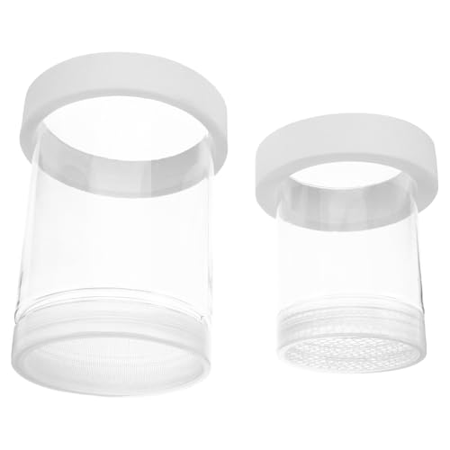 Lurrose Floating Aquarium Fish Incubation Box with Fine and Coarse Mesh Nets, Fish Breeding Isolation Hatchery Tank for Guppy Betta Shrimp Fry, White Set for Aquarium Breeding and Nursery