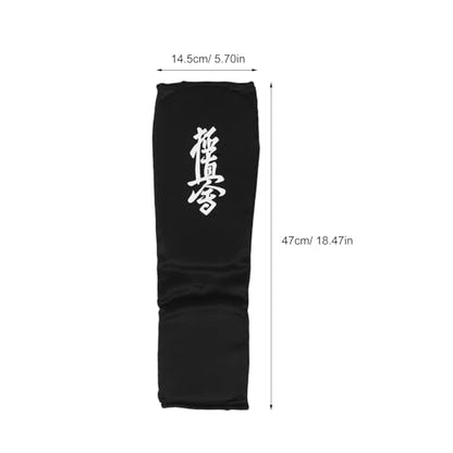 SUPVOX Martial Arts Shin Guards with Thick Eva Padding, Kickboxing and Karate Sparring Protective Leg Pads, Black L Size Pair for MMA Training and Muay Thai Shin Protection