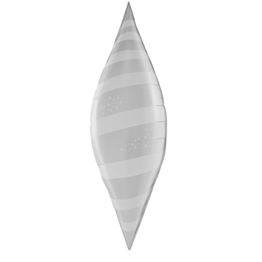 PMU Taper Shaped Swirl Silver 38 Inch Mylar Balloon Birthday Party Decorations - color: Silver, size: Pkg of 1