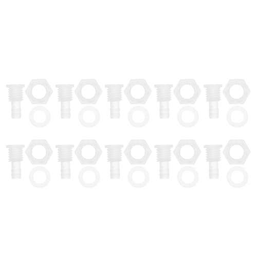 1 Set Plastic Hose Barb Fitting 5/16" Hose ID Barb M14 Male Thread Thru-Bulk Bulkhead Fittings Clear PP - size: 5/16"-M14