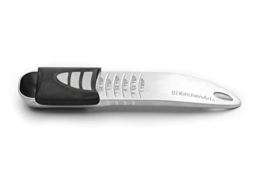 KitchenArt Stainless Steel Pro Adjust-A-Tablespoon, Adjustable Tablespoon | Spoon That Measures 1/2 TSP to 1 TBL | All In One Measuring Spoon | Cooking & Baking Gadget | Kitchen Organization - size: Tablespoon