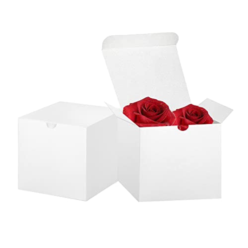 Bonfasvo Gift Boxes 30 Pack 4x4x4 inches White Fold Kraft Paper Boxes Bridesmaids Proposal Box Cupcake Boxes Easy Assemble Boxes with Lids for Wedding Birthday Party Christmas - color: 4x4x4 Inch (White)-30 Pack