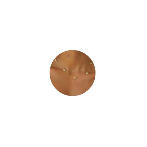 Daisy Pearl Necklaces for Women, Dainty Gold Plated Cute Flower Handmade Simple Pearl Collars Necklaces for Women Trendy for Anniversary Birthday Gifts