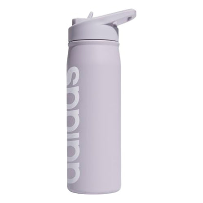 adidas Stainless Steel Metal Water Bottle 20 oz (600 mL) Straw Lid - color: Silver Dawn Grey/White