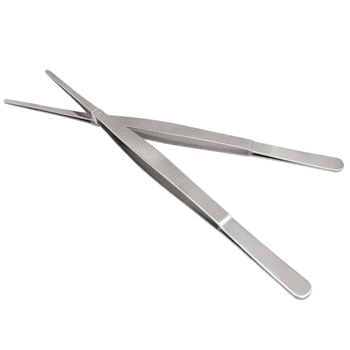 Hordion 2Pcs 11.7" Thumb Forceps Stainless Steel Hobby Tweezers Blunt Serrated Tips Long tweezer - size: 11.7"