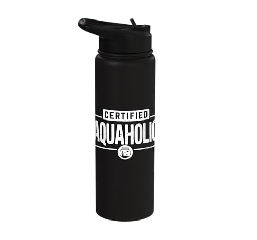 Aquarium Lover Fishkeeping Aquascape Aquarist Stainless Steel Insulated Water Bottle - color: Black