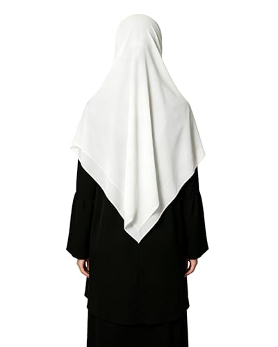 Lina & Lily Premium Chiffon Hijab Head Scarf Shawl Wrap for Muslim Women Square 58'' x 58'' - color: Ivory White