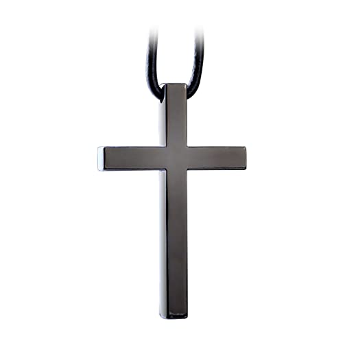 Cross Hanging Ornaments for Rear View Mirror, Metal Car Charm, Pendant Decoration for Truck, Home Decor (Black) - color: Black