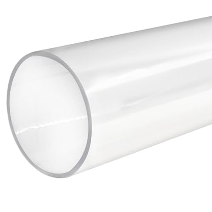 Luomorgo Clear PC Rigid Tubing Pipe, 1 Pack, Round Plastic Tube | 1.6 Inch (41mm) ID x 1.77 Inch (45mm) OD x 12 Inch (305mm) Length, for Fish Tank, Water Pipe & DIY Lighting - size: 41mmx45mm
