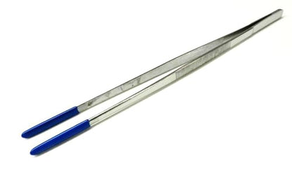 12 Inch Tweezer with PVC Rubber Tips Coated Straight Flat Tip Stainless Steel Forceps Steam Ultrasonic Cleaning Tweezer | Non-Marring | Good Grip | Jewelry | Hobby Crafts Industrial Electronic By JTS