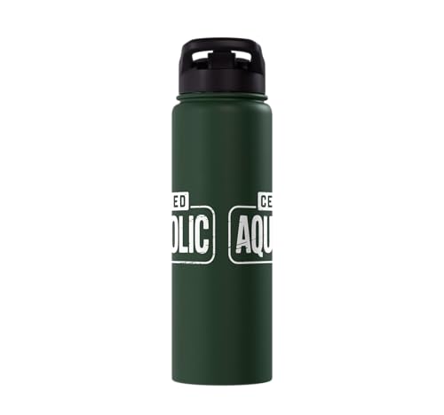 Aquarium Lover Fishkeeping Aquascape Aquarist Stainless Steel Insulated Water Bottle - color: Dark Green