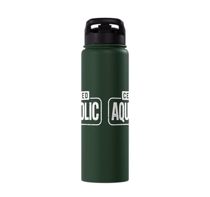 Aquarium Lover Fishkeeping Aquascape Aquarist Stainless Steel Insulated Water Bottle - color: Dark Green