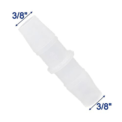 Plastic Hose Barb Fitting, 3/8" x 3/8" Pipe Connectors，Barbed Splicer Mender Joint Adapter Union Fitting, 6 Pcs - size: 3/8 Inch