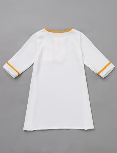 Infant Baby Boys Muslim Newborn Eid Outfits Kaftan Abaya Head Scarf Turban Shemagh Keffiyeh Arabic Dubai Outfits 3PCS - color: White Yellow Zip, size: 3-6 Months