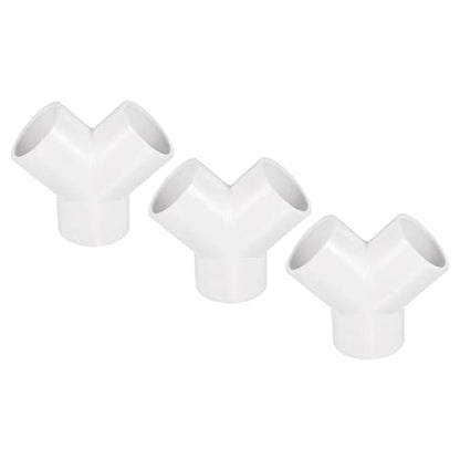 PATIKIL 32mm PVC Pipe Fittings, 3 Pack 3 Way Y Shape Water Tubing Joint Connectors Adapters Union for Garden Irrigation Home Aquarium - size: 32mm