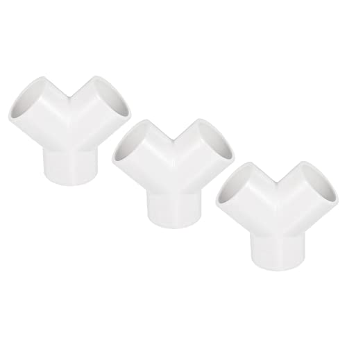 PATIKIL 32mm PVC Pipe Fittings, 3 Pack 3 Way Y Shape Water Tubing Joint Connectors Adapters Union for Garden Irrigation Home Aquarium - size: 32mm
