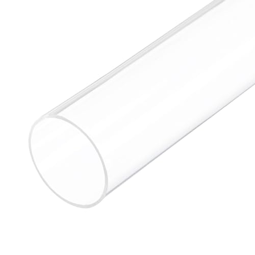 18" Clear Plastic Rigid Pipe 51mm ID x 55mm OD (2" ID x 2.2" OD) Acrylic Round Tubing, [for Plumbing, Hydraulics, Aquarium] - size: 2" x 2.2"
