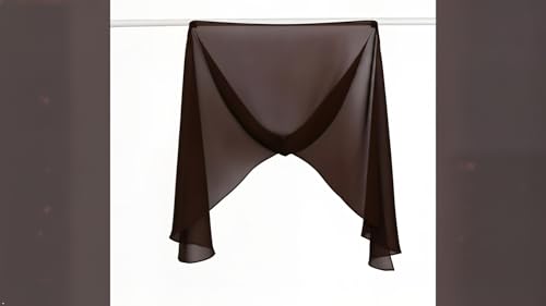 Women's Magnetic Hijab with Stitched Undercap - No Pin Chiffon Prayer Scarf - color: Dark Brown