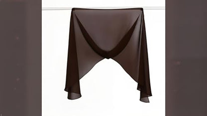 Women's Magnetic Hijab with Stitched Undercap - No Pin Chiffon Prayer Scarf - color: Dark Brown